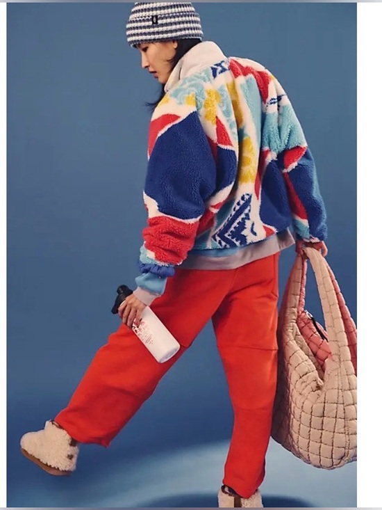 Free People Hit The Slopes Printed Fleece Jacket. NWT. Golden road floral - Picture 3 of 5